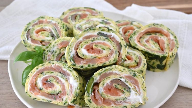 roulé courgette et saumon facile