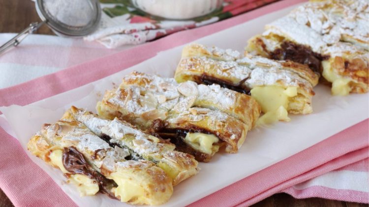 feuilleté au Nutella et à la crème pâtissière