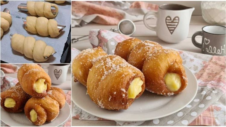 Cannoli Sicilien farcis de crème pâtissière