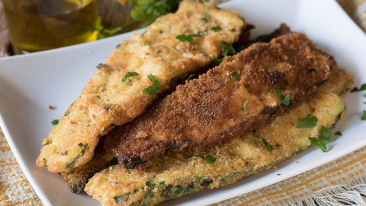 tranches de courgettes panées
