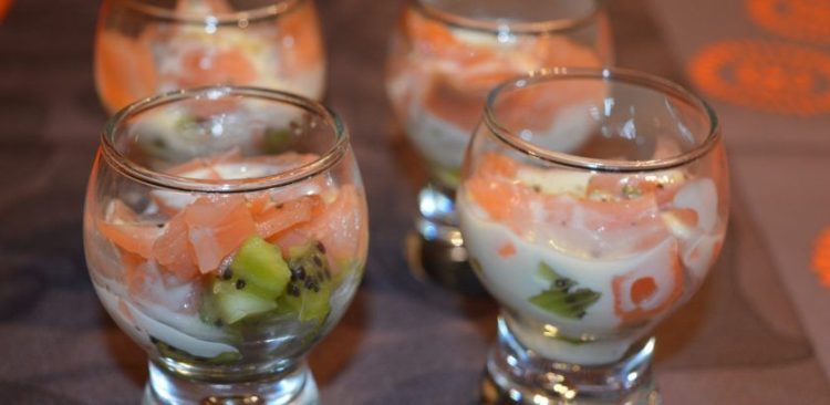Verrines légères au saumon et aux pommes