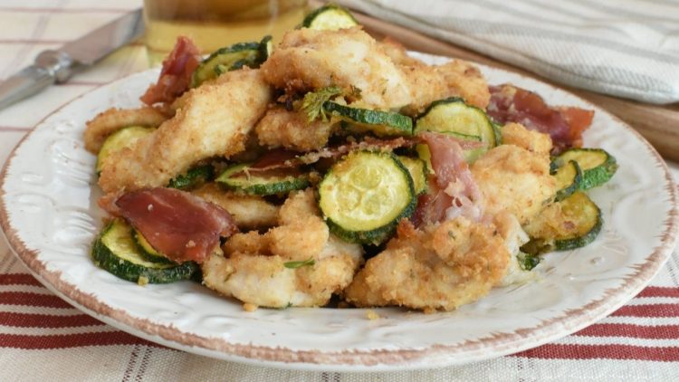Blancs de poulet aux courgettes speck et citron