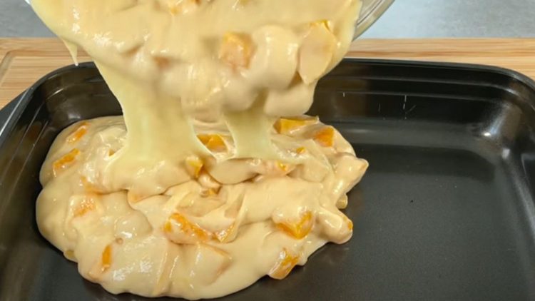 gâteau gourmand à la pêche  