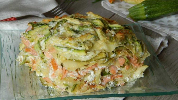 Lasagnes aux courgettes et au saumon sans béchamel