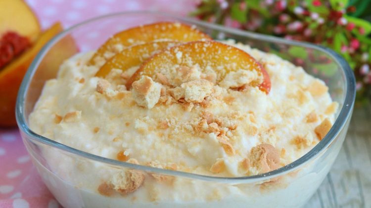 mousse de ricotta aux pêches