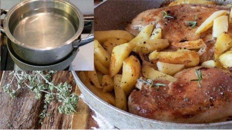 Cuisses de poulet rôties à la poêle