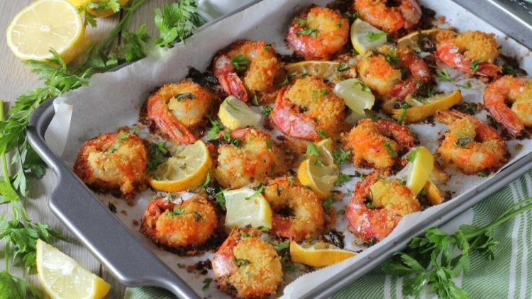 Crevettes gratinées au four