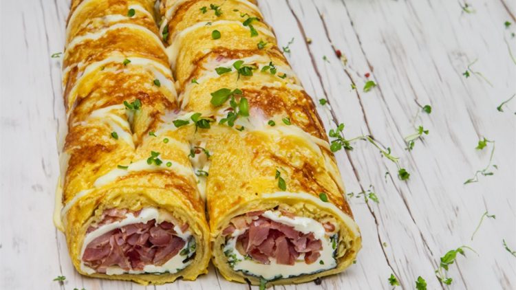 roulés d’omelette speck et mozzarella