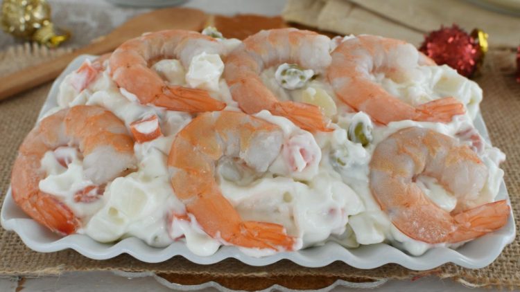 salade russe aux crevettes