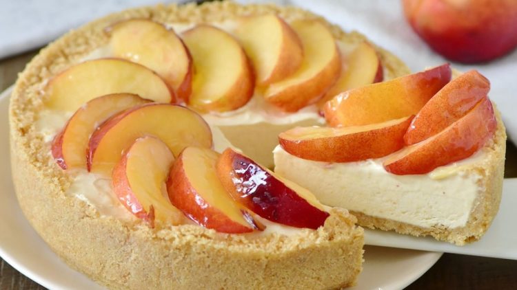 cheesecake aux pêches sans cuisson