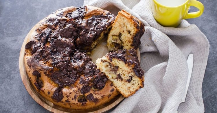 Gâteau aux bananes et chocolat sans beurre