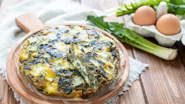 omelette à la chicorée au four