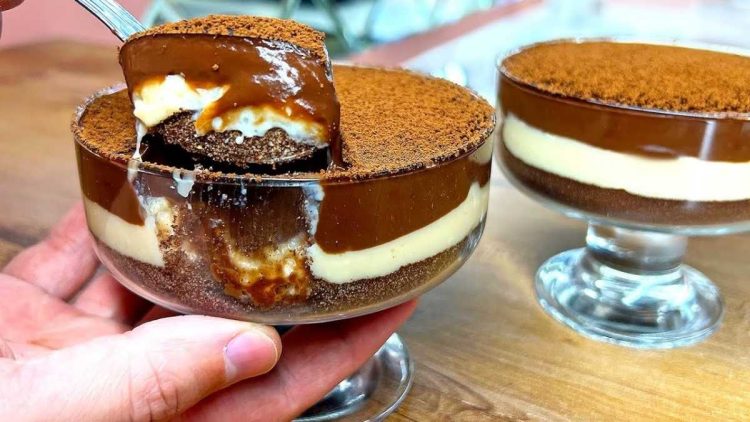 dessert au cacao et à la vanille