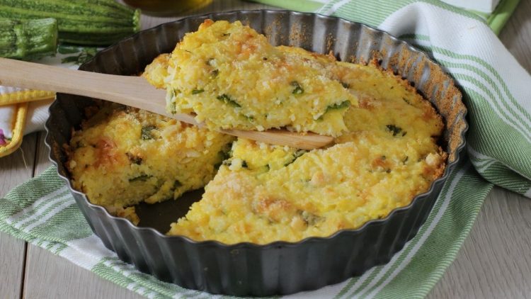 Gâteau de riz aux courgettes et jambon