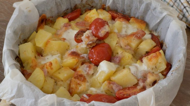 gratin de pommes de terre aux tomates cerises