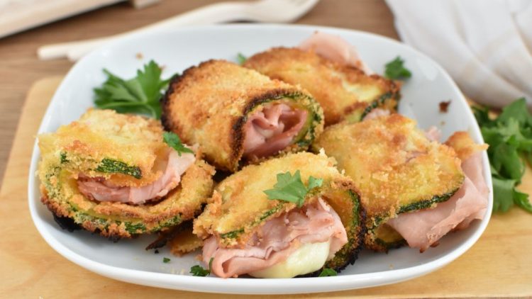 roulés de courgettes gratinés au four