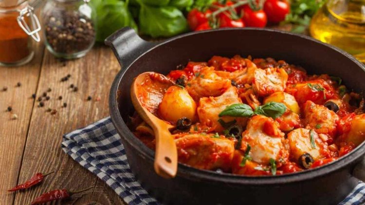 Morue aux olives et pommes de terre