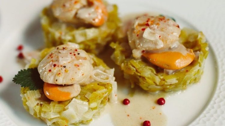 Noix de Saint Jacques sur Fondue de Poireaux