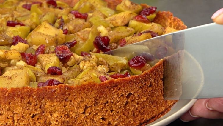 tarte américaine aux pommes et canneberges
