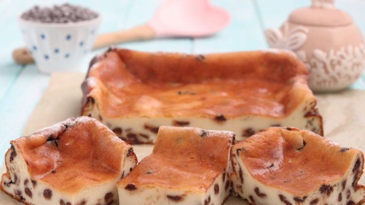 gâteau magique à la ricotta et aux pépites de chocolat  