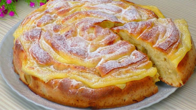 gâteau pommes et crème pâtissière