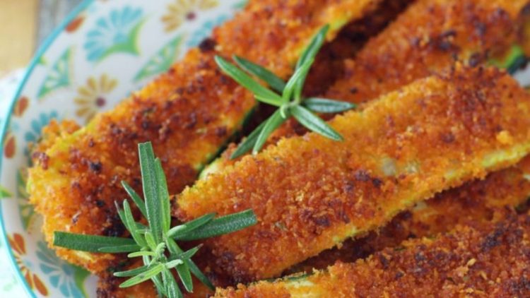 courgettes gratinées avec la chapelure rouge