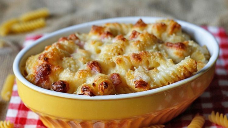 Gratin de pâtes jambon et fromage