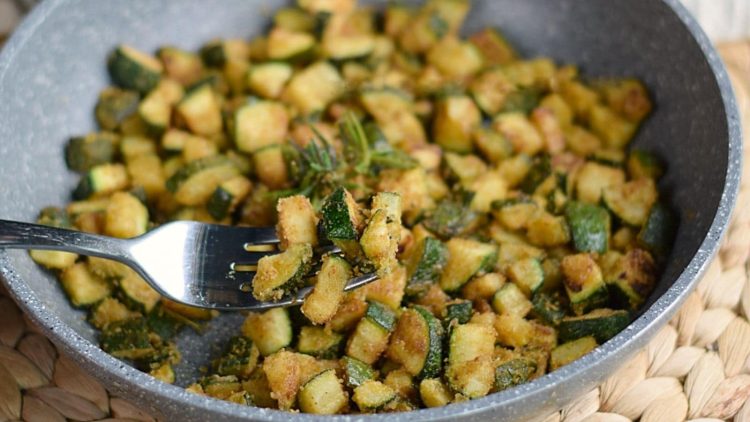 Courgettes gratinées à la poêle