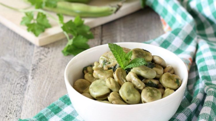 fèves à la menthe et au persil