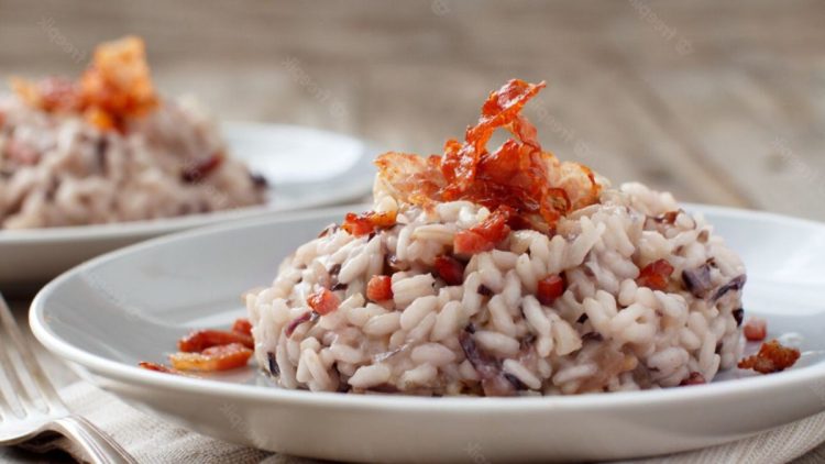 risotto aux châtaignes et au speck  
