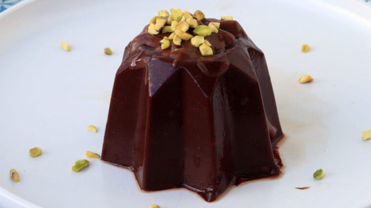 flan au chocolat et kaki