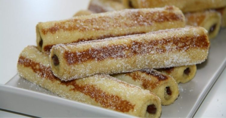 Pain de mie roulé au Nutella façon pain perdu