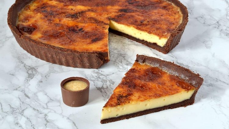Tarte crème brulée au chocolat