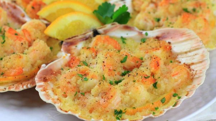 Crevettes gratinées à l'orange