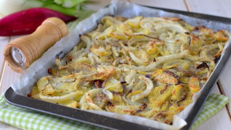 pommes de terre, fenouils et oignons au four 