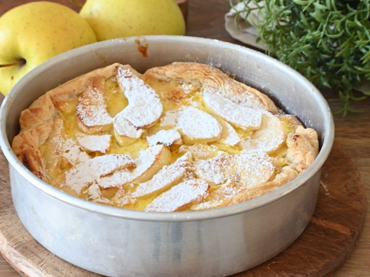 tarte aux pommes à la crème pâtissière 