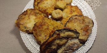 aubergines panées et fourrés au fromage