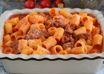 gratin de pâtes aux saucisses