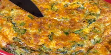 omelette aux épinards et mozzarella