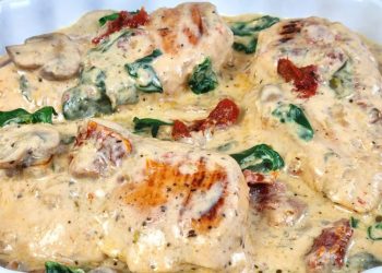 poulet à la crème et champignons